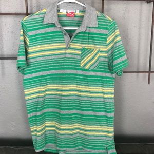 Men’s Puma polo- green and yellow, size M